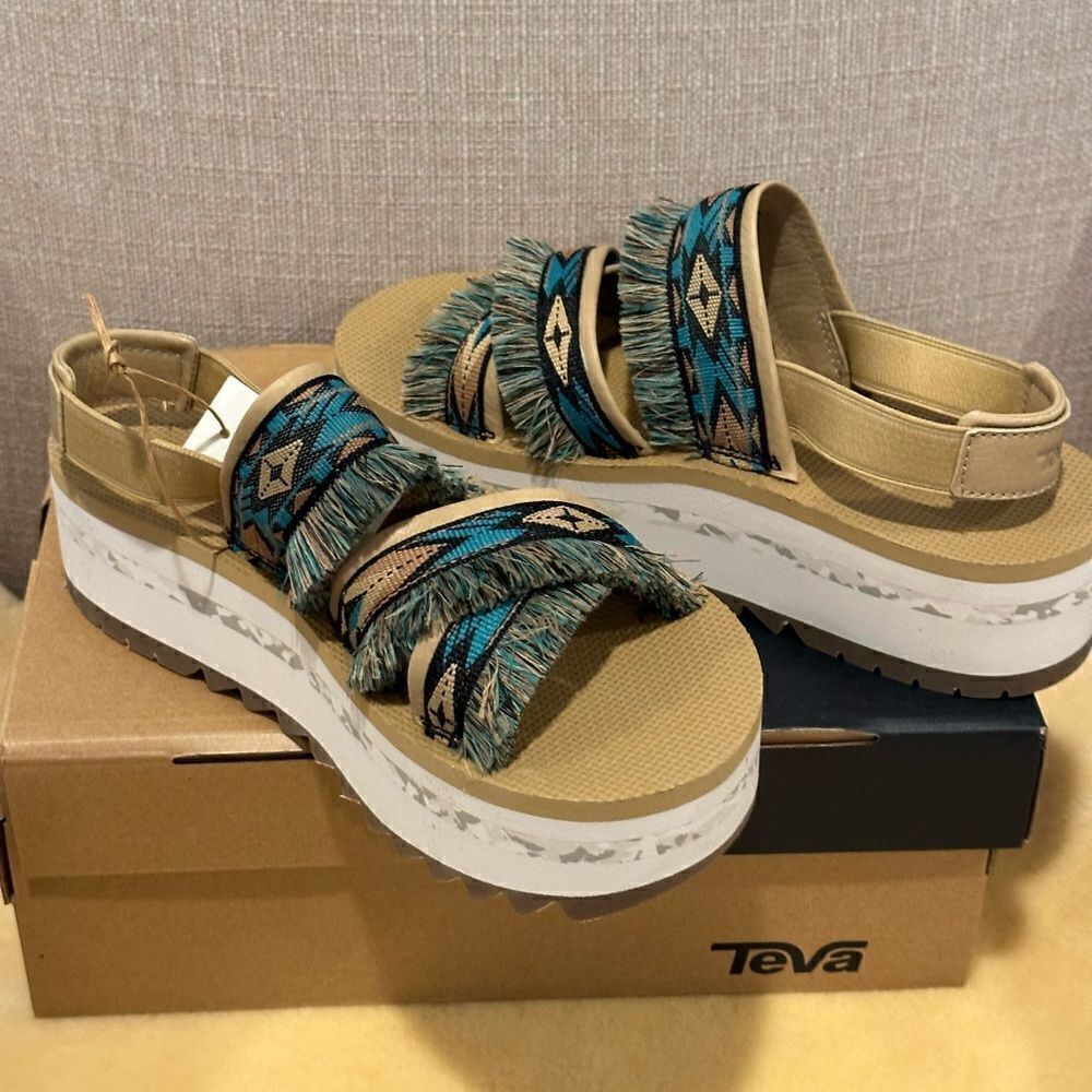 Teva Women’s platform ankle strap heeled sling back sandal Size 7,Sz 8,Sz 9 NIB - Picture 14 of 15